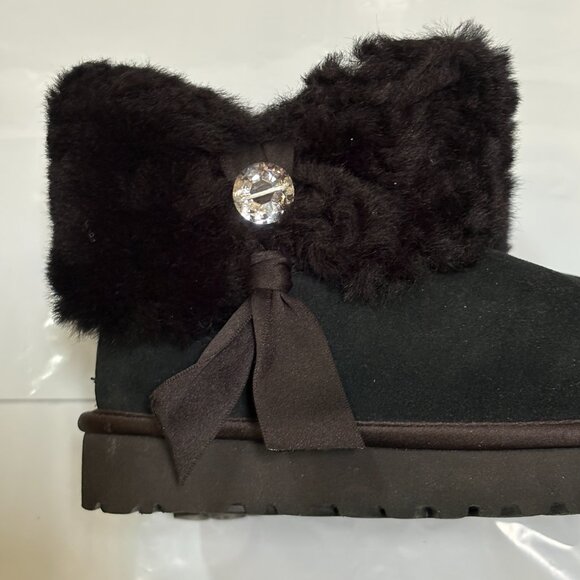 UGG Mini Bailey Bow II Boots Black NEW Sz USA 5 Authentic $200 - Picture 6 of 11